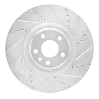 R1 Concepts EDZ-73064R Brake Rotor Drilled and Slotted Silver